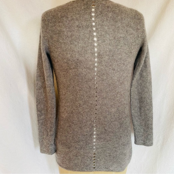 Pure cashmere XS light grey melange open cardigan - Picture 4 of 5